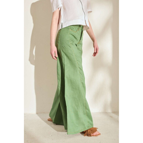 Pantalon Wide Xl Linen Ss26 Verde