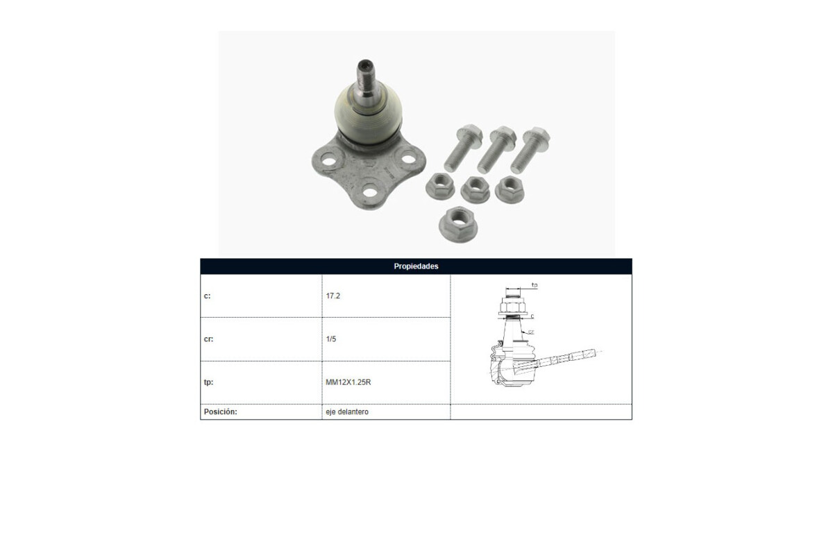 Rotula Del Renault Megane/Fluence 08-18 Der/Izq Rotula Del Renault Megane/Fluence 08-18 Der/Izq