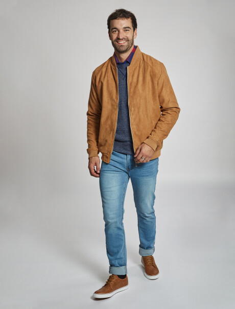 Campera bomber gamuza tostado