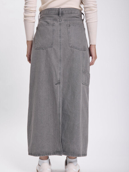 Pollera jean larga Gris