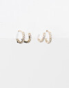 Aros Argollas Strass Set De Argollas Con Cubic Zirconia - Dorado