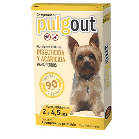 PULGOUT COMPRIMIDO ANTIPULGAS Y ANTIGARRAPATAS 2 A 4,5 KILOS