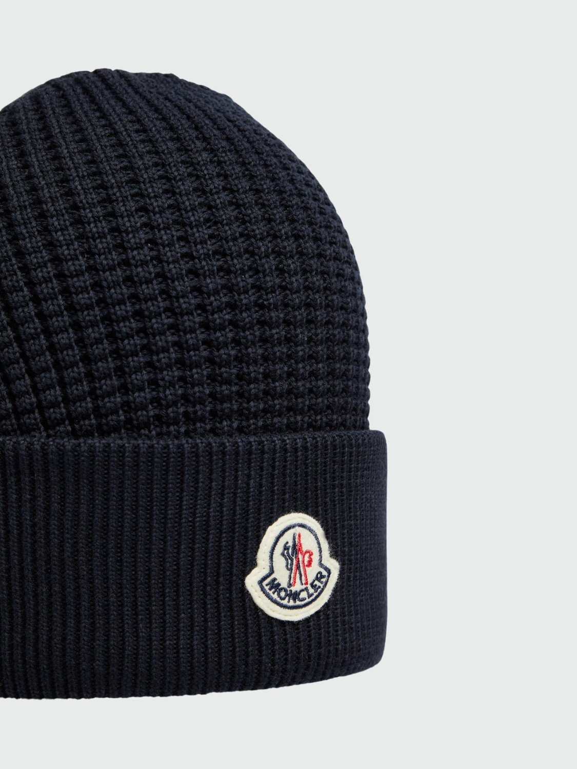 Moncler - Gorro de Algodón Texturizado Azul