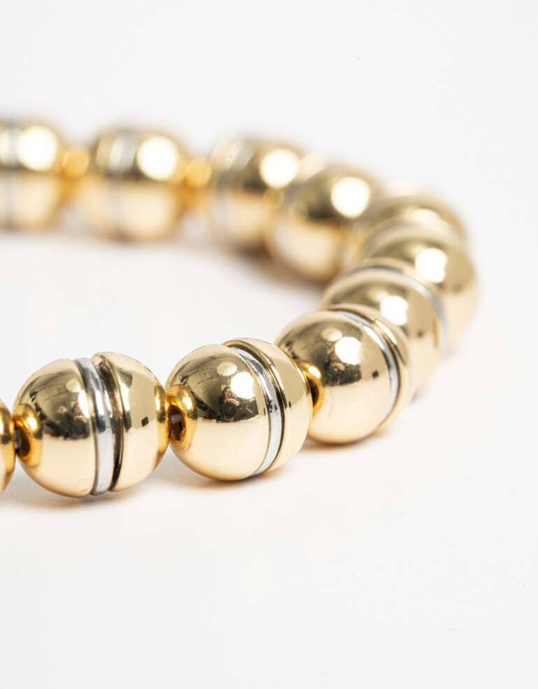 Pulseras Elásticas Metal Pulsera Elástica Bolones Biplating - Dorado