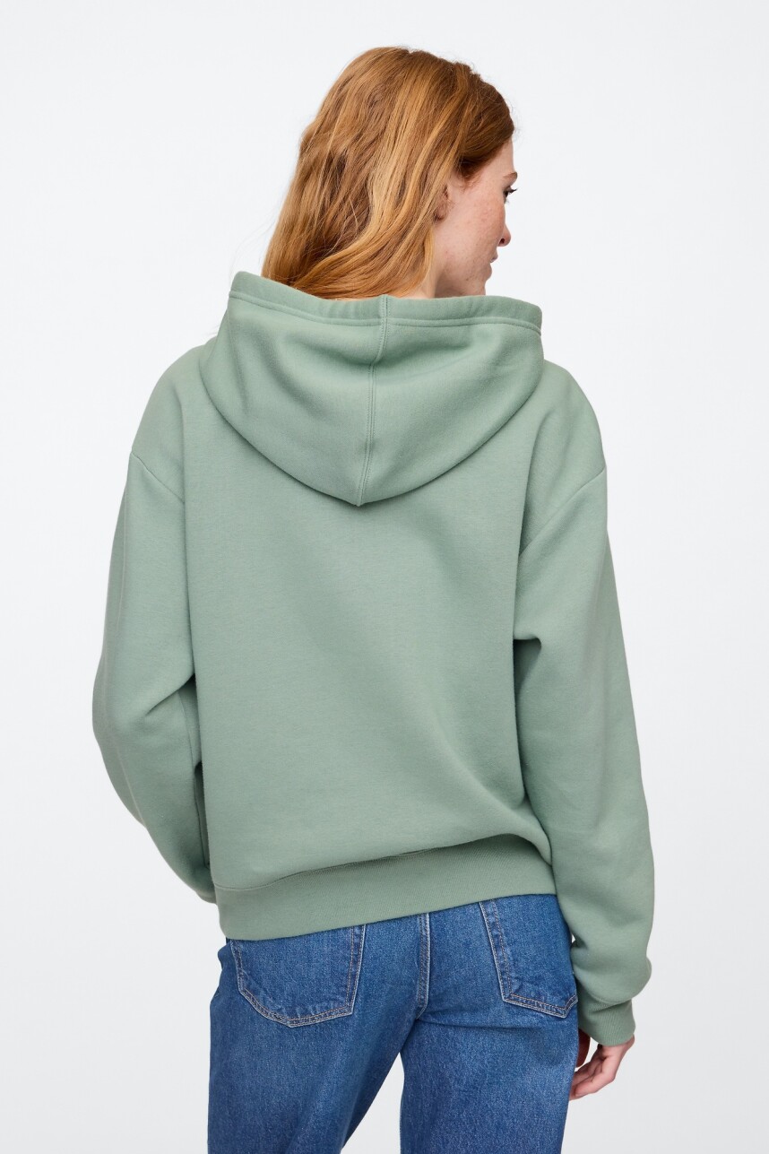 Canguro Con Cierre Logo Gap Mujer Gasoline Green