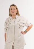 Camisa 100% lino, con perlas. Made in Turquía Camisa 100% lino, con perlas. Made in Turquía