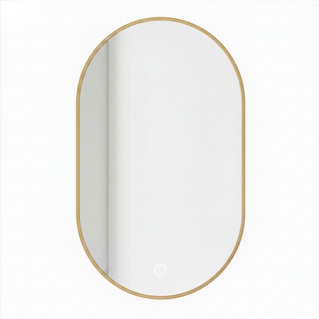Espejo Vertical Lumax Moddy Marco Ovalado y Luz Led 50x70cm Dorado