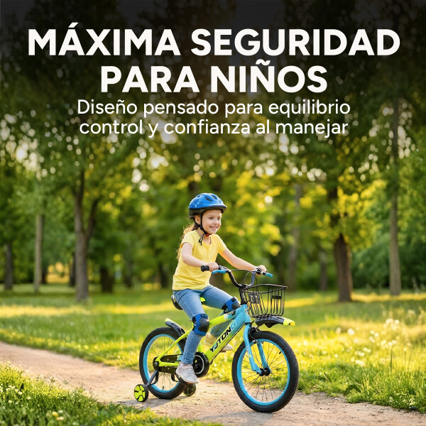 Bicicleta Infantil Yjtong R18 Canasto Parrilla Guardabarros Amarillo 1