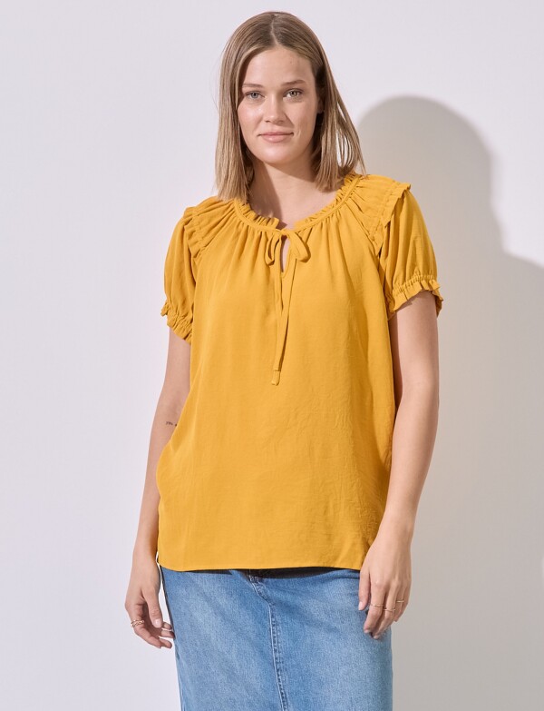 Blusa Frunces MOSTAZA