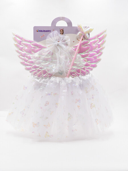 DISFRAZ ANGEL CON FALDA BLANCO
