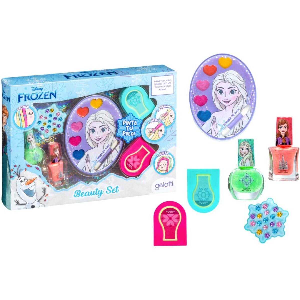 Set Disney 2 esmaltes + 2 Pintapelo + Sombra + Gemas - Frozen 