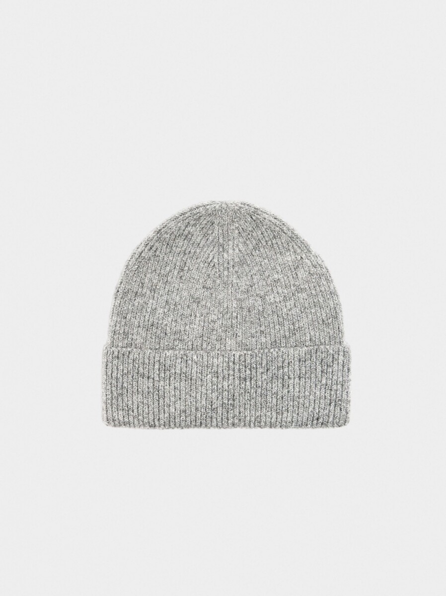 Gorro De Punto Lurex Con Dobladillo - gris 