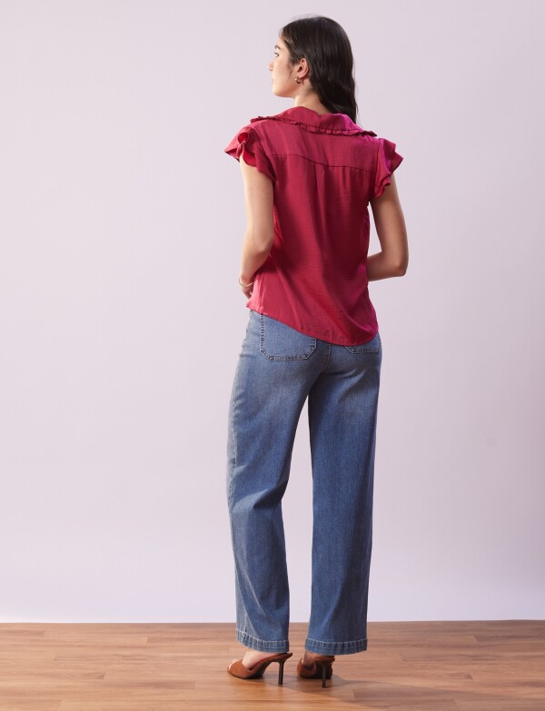 Camisa Saten FUCSIA