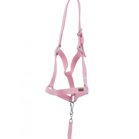 bozal con cabresto de cinta rosado