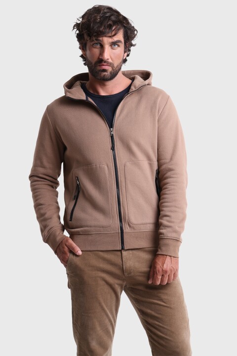 CANGURO ARROW ML FZIPP HOOD BEIGE