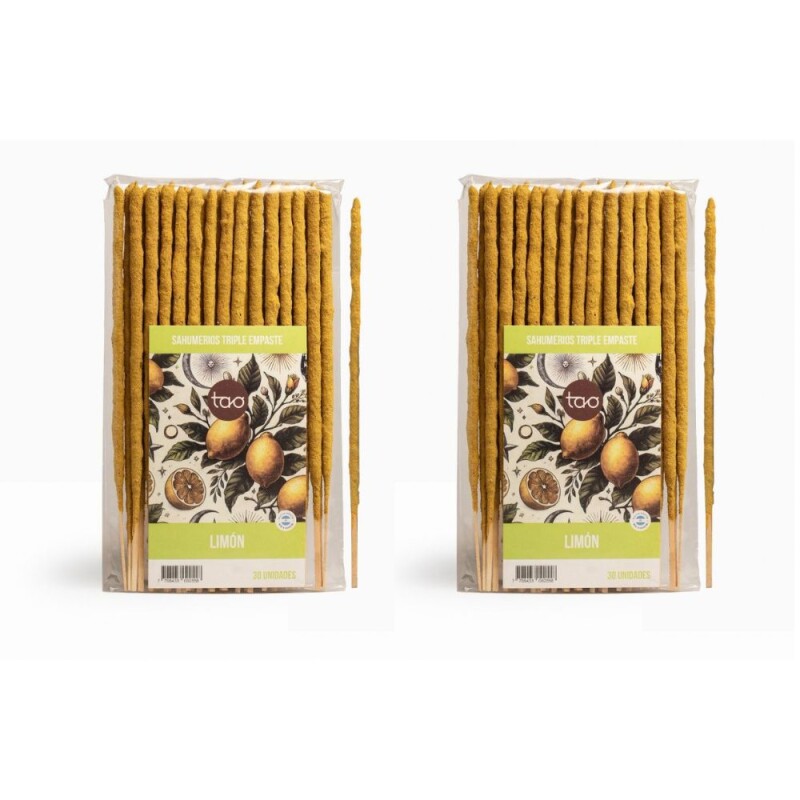 INCIENSO TAO TRIPLE EMPASTE SAGRADA MADRE - 2 PACK X30 Limón