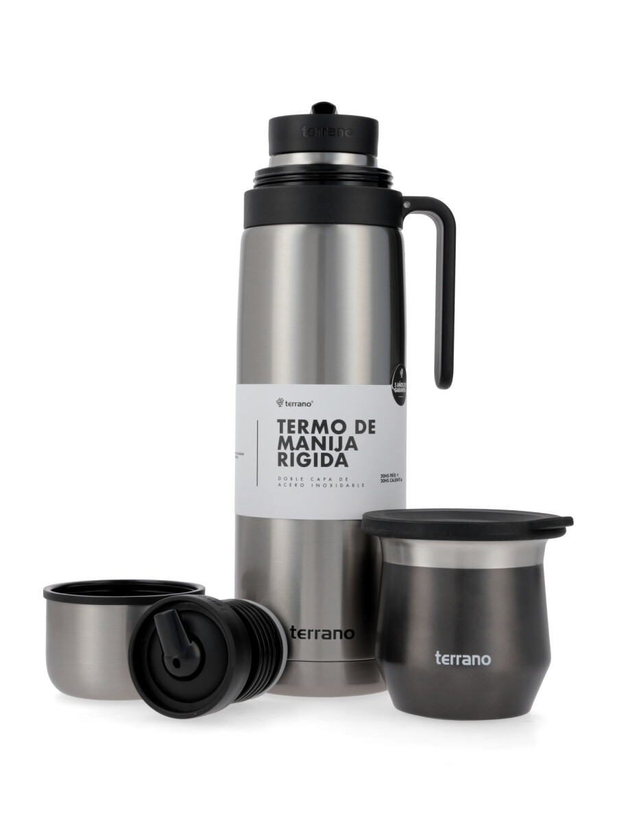 Termo Manija Rigida + Mate Acero inox. - Acero Con Flap 