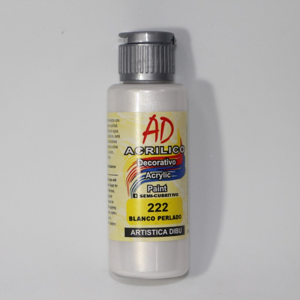 PINTURA ACRILICA ARTISTICA DIBU 60 ML. DIFERENTES COLORES COLOR BLANCO PERLADO 222