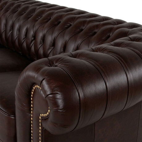 Sofá Chesterfield Novo - Cuero Básico - 3 cuerpos Café - (Preventa)