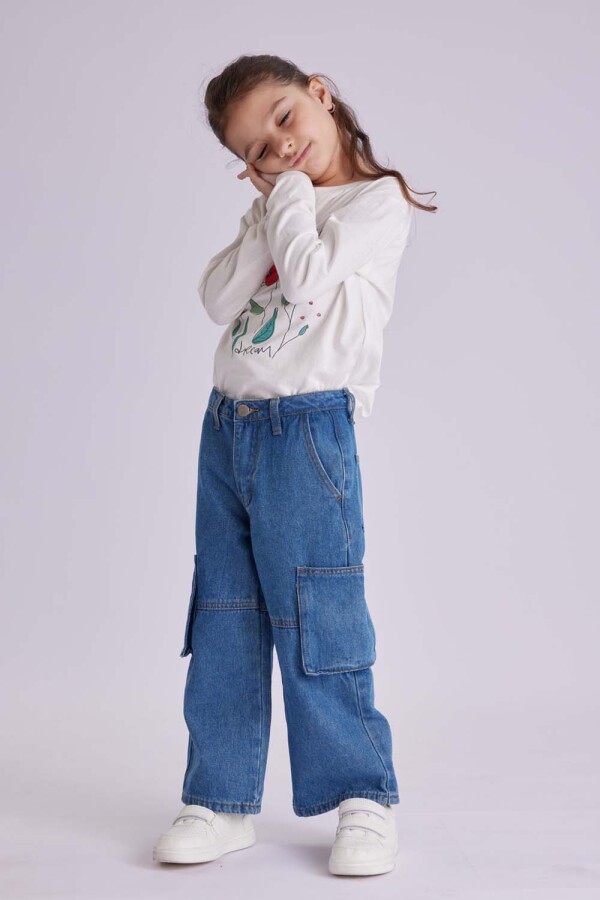 Pantalón de jean cargo Azul