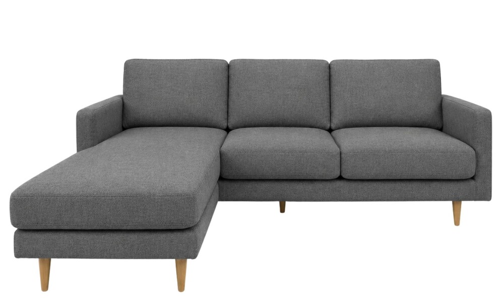 Sofá con Chaise PRADA Dark Grey Tela Rústica