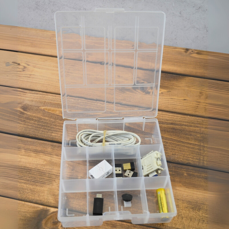 Organizador con divisiones TRANSPARENTE