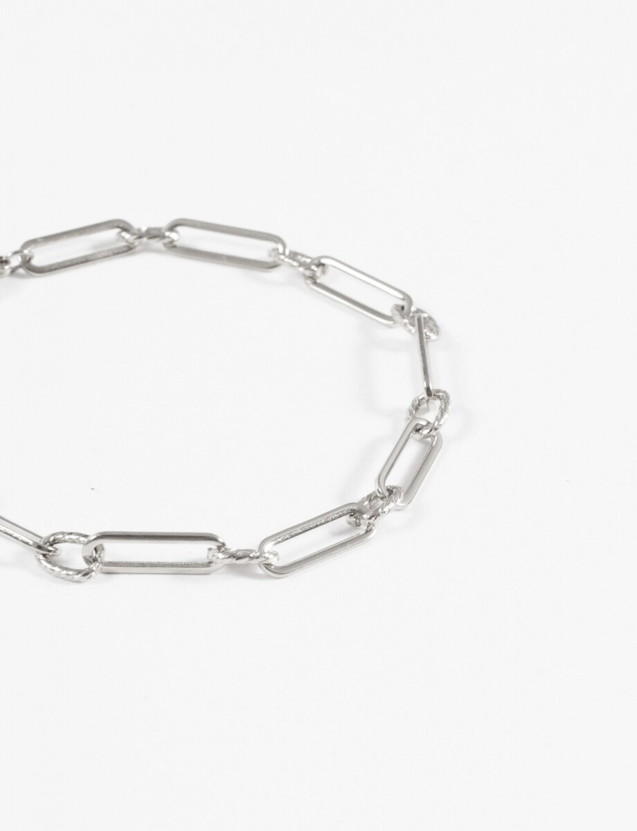 Pulsera acero eslabón - plateado 