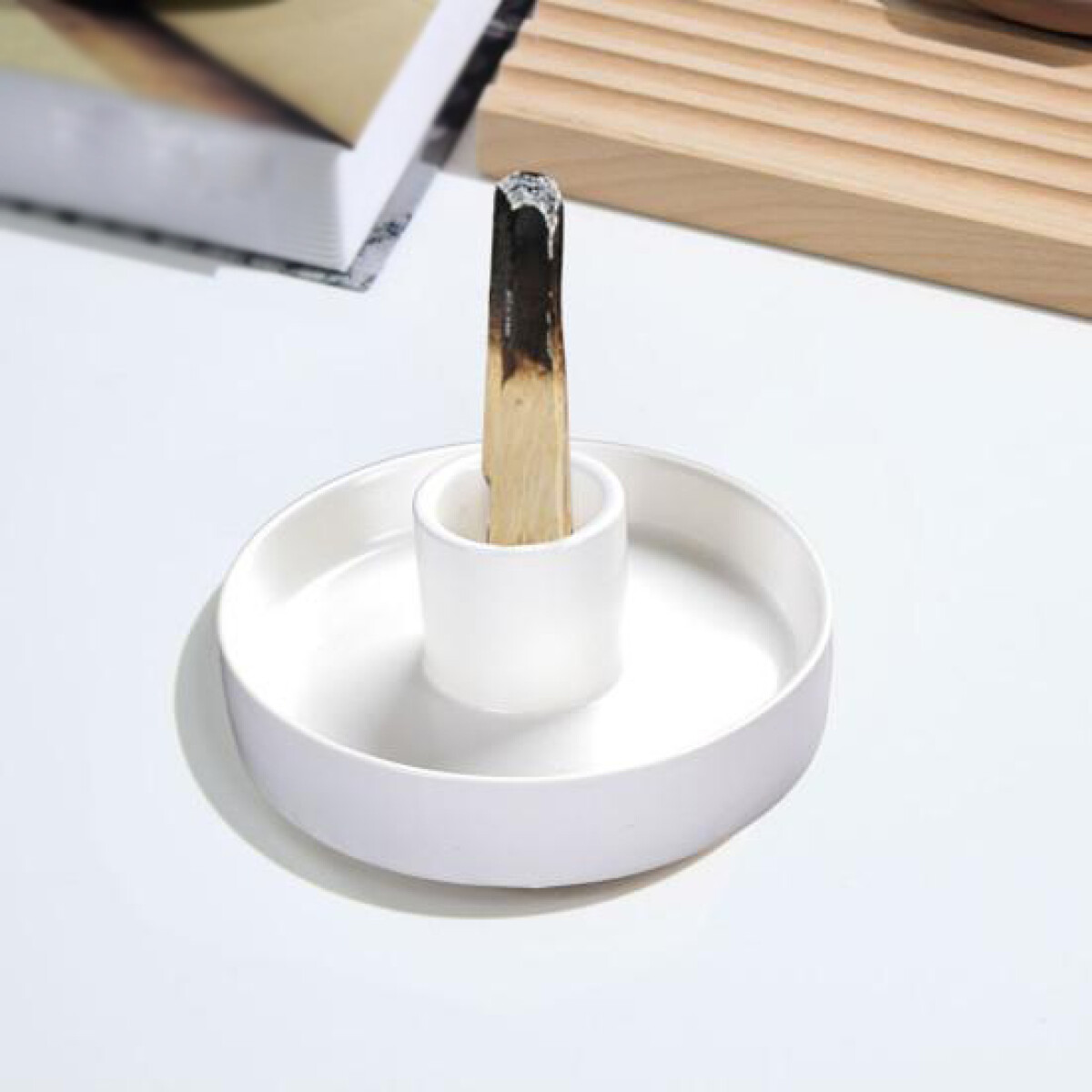 Quemador De Palo Santo Mate - Blanco Liso 