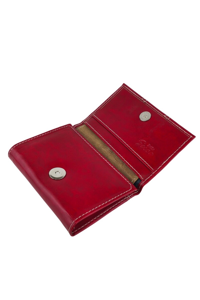 Billetera Dama Compacta con Perforaciones Rojo