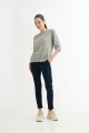 Sweater manga 3/4 cuello V GRIS