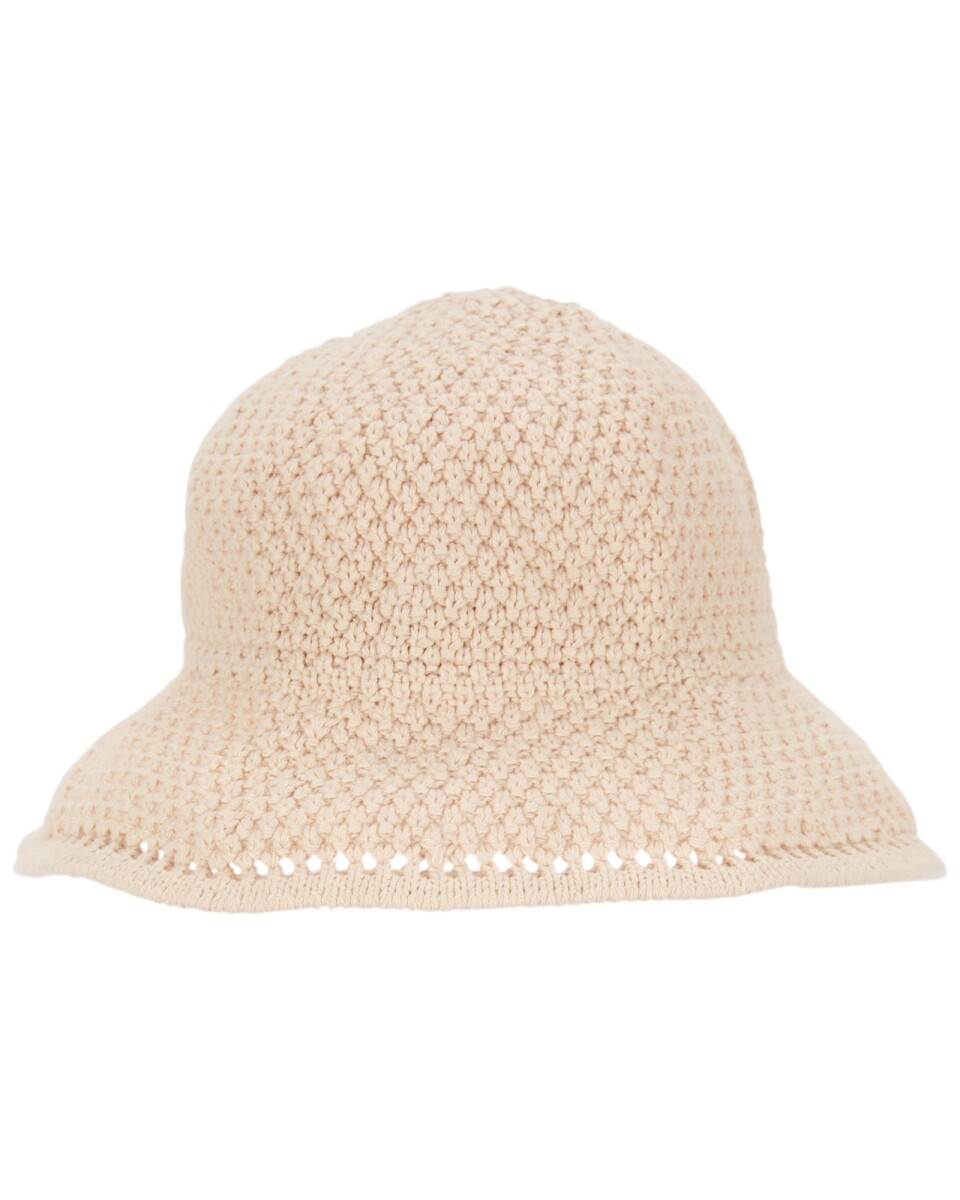 Gorro crochet de algodón, beige 