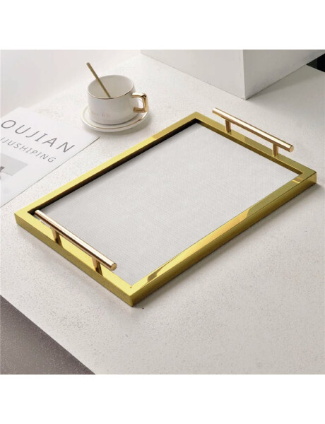 BANDEJA MDF/VIDRIO 39x29x6CM DORADO BANDEJA MDF/VIDRIO 39x29x6CM DORADO