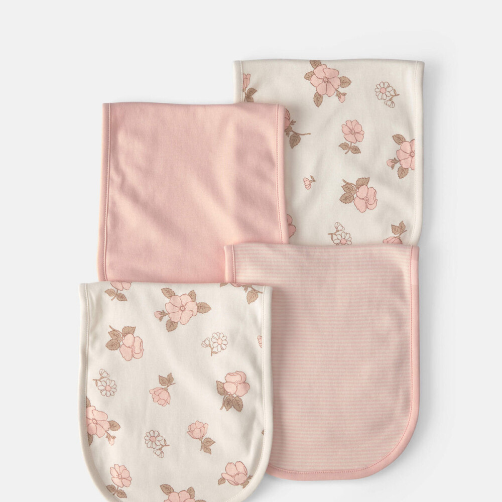 Set provecheros babitas x 4 XL CARTERS rosa flowers pastel