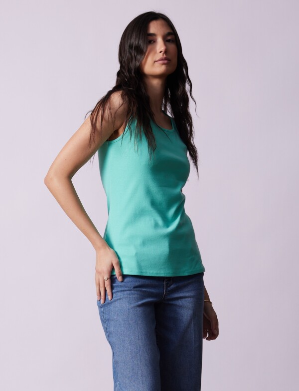 Musculosa Algodon Basica VERDE
