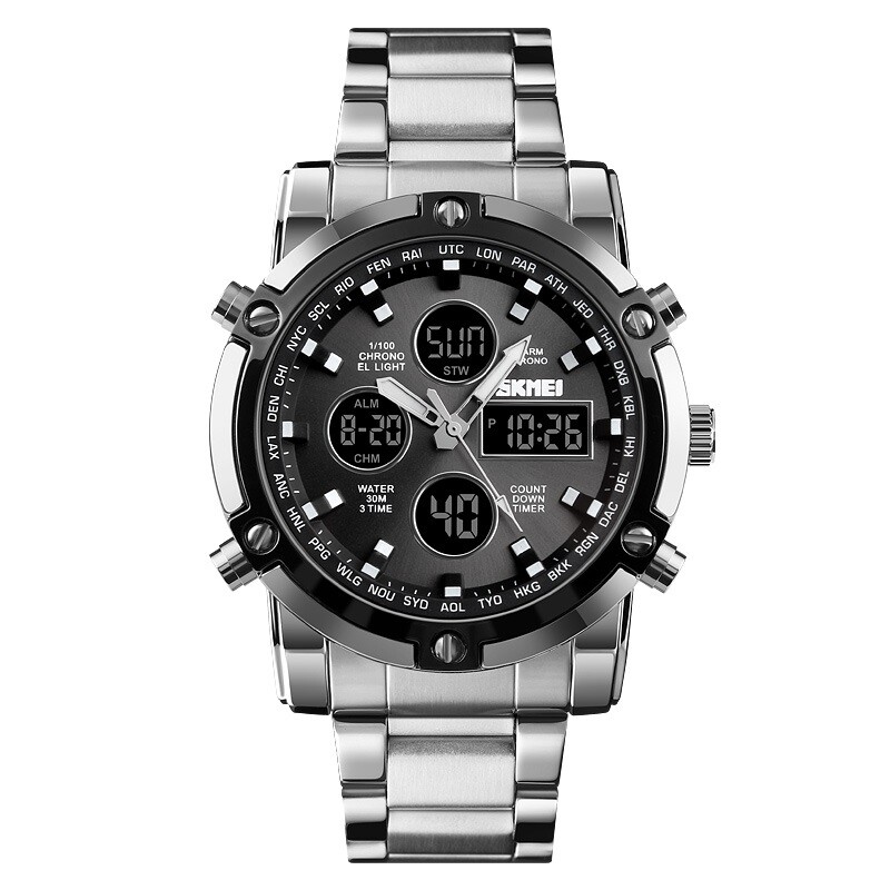 Reloj Skmei 1389SIBK para hombre en acero color plateado Reloj Skmei 1389sibk Para Hombre En Acero Color Plateado