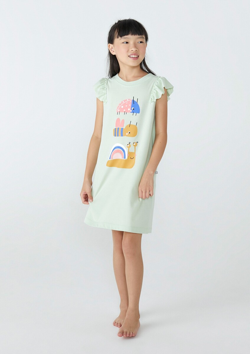 CAMISÓN INFANTIL CON ESTAMPA - VERDE 