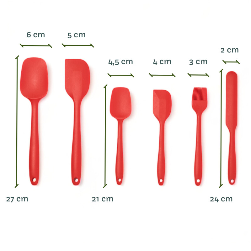 Set 10 Utensilios de Reposteria Rojo
