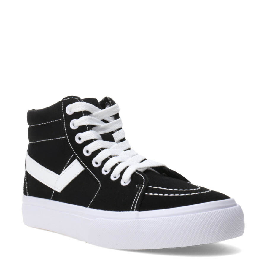 Botas de Mujer PONY Casual Lona Negro - Blanco