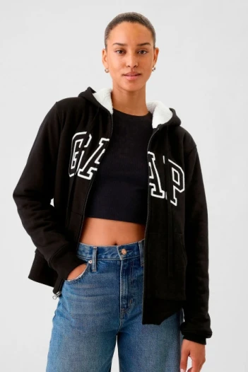 Canguro Con Corderito Logo Gap Mujer True Black V2