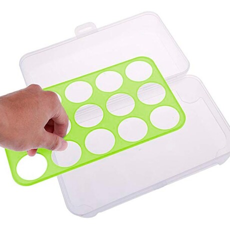 Huevera Organizador Plástico Para Almacenamiento 15 Huevos Verde