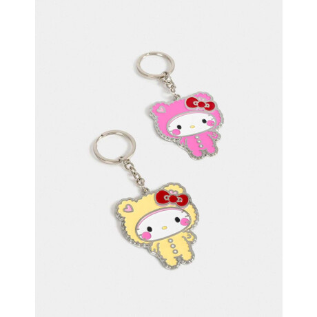 Set De Llaveros Para Compartir Hello Kitty Kawaii Combinacion Multicolor