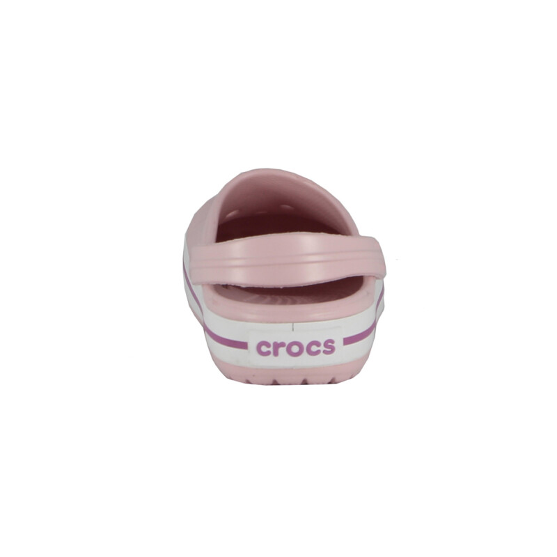 Zueco de Mujer Crocs Band c/tira Atras Rosado-blanco