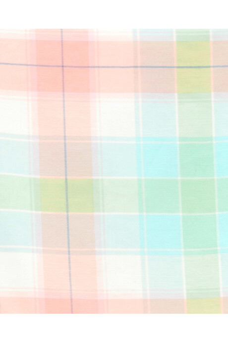 Vestido de algodón con volados diseño a cuadros Sin color