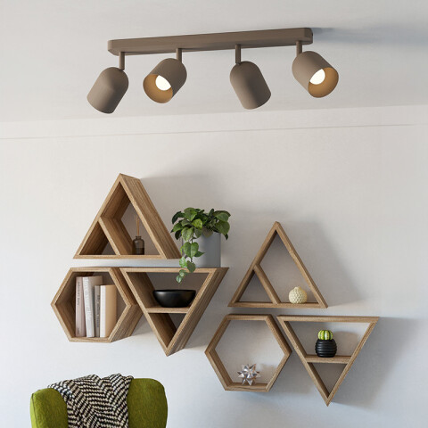 Aplique e pared acero beige 4xE14 EG6174