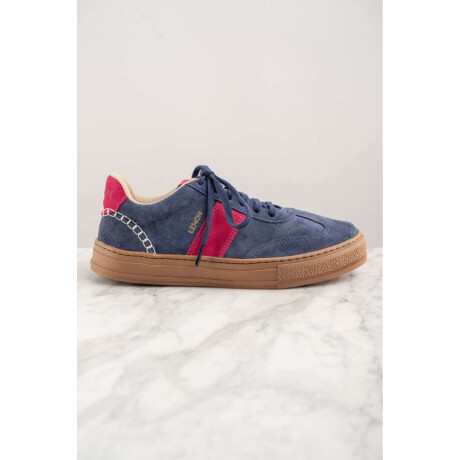 Zapatilla Combinada Gamuza Azul