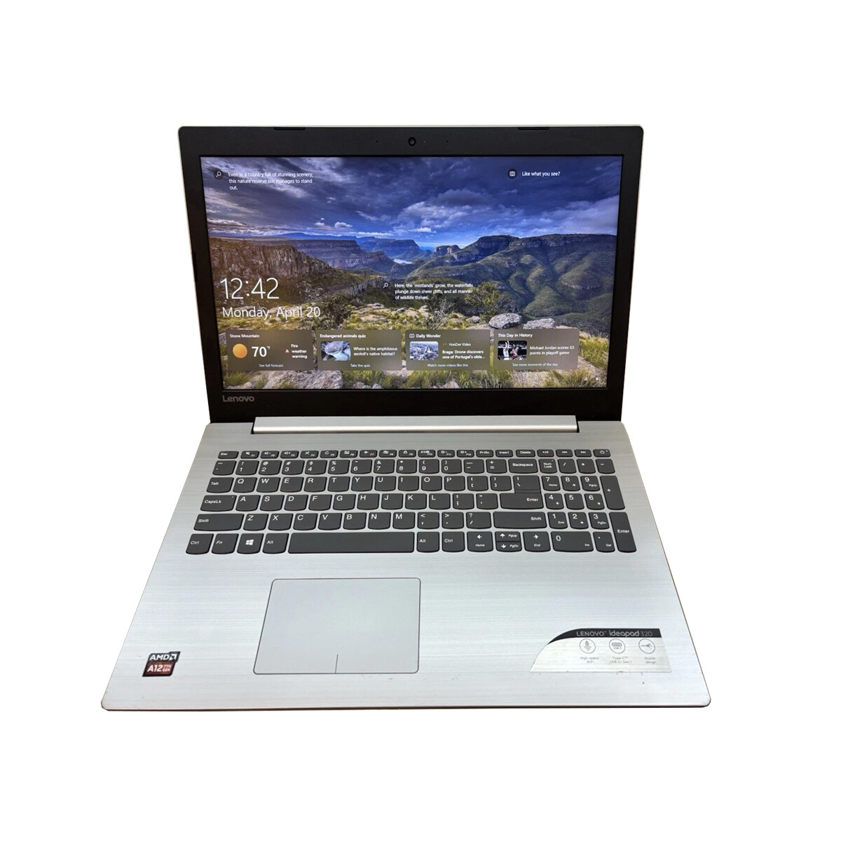 Notebook Lenovo IdeaPad 320. AMD A12-9720P. RAM 8GB. Disco Sólido NUEVO 480GB. Pantalla 15,6". Win10 