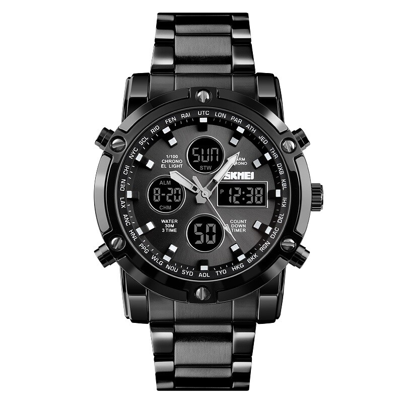 Reloj Skmei 1389BK para hombre en acero color negro Reloj Skmei 1389bk Para Hombre En Acero Color Negro