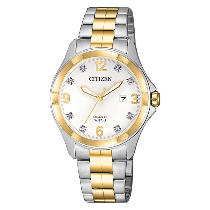 Reloj Citizen EU6084-57A para dama con correa de acero Dorado