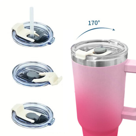 Vaso Térmico Con Sorbito 1.2lts Acero Inoxidable Rosa