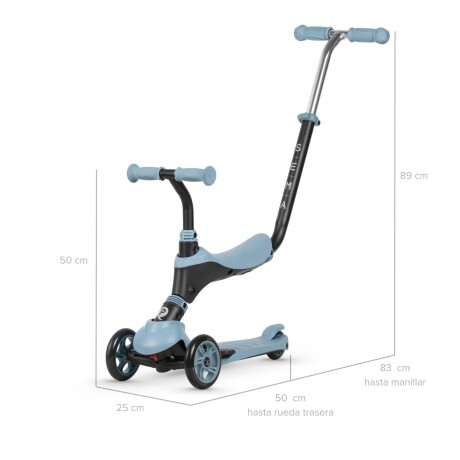 Monopatin Qplay Sema Deluxe 2 en 1 AZUL